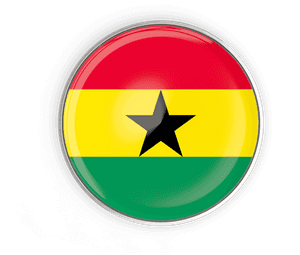 Ghana Flag Button Design PNG image with transparent background