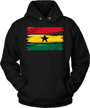 Ghana Flag Hoodie Design PNG image with transparent background