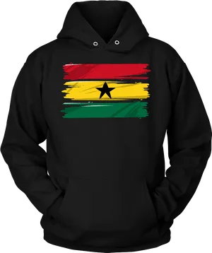 Ghana Flag Hoodie Design PNG Image