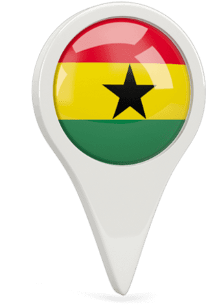 Ghana Flag Map Marker PNG image with transparent background