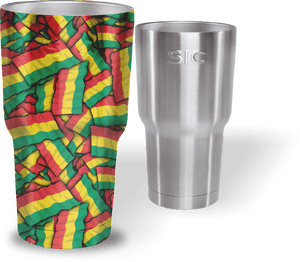 Ghana Flag Printedand Plain Stainless Steel Tumblers PNG image with transparent background