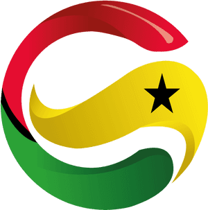 Ghana Flag Ribbon Graphic PNG image with transparent background