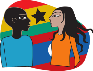 Ghana Inspired Abstract Art PNG image with transparent background