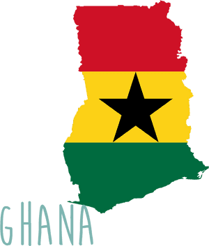 Ghana Mapand Flag PNG image with transparent background