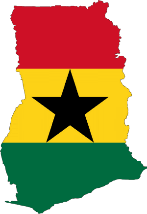 Ghana Mapand Flag PNG image with transparent background