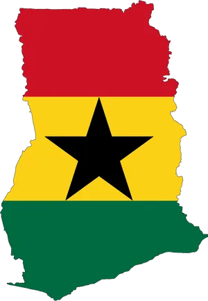 Ghana Mapand Flag PNG Image