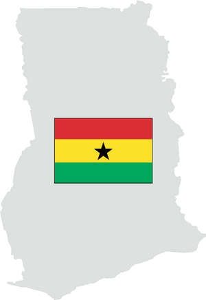 Ghana Mapand Flag PNG image with transparent background