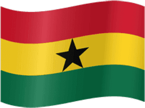 Ghana National Flag Waving PNG image with transparent background
