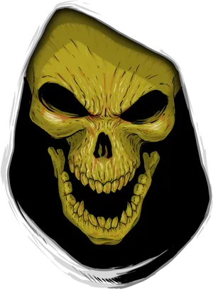 Ghastly Skull Illustration PNG Image