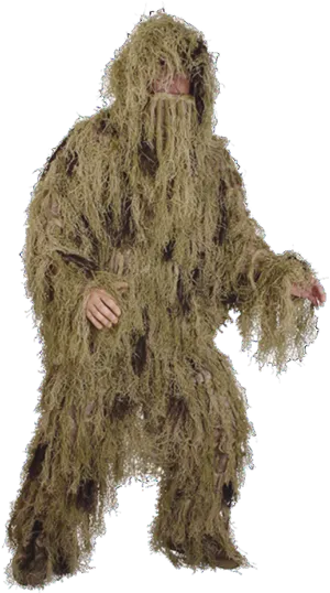 Ghillie Suit Camouflage Costume PNG Image