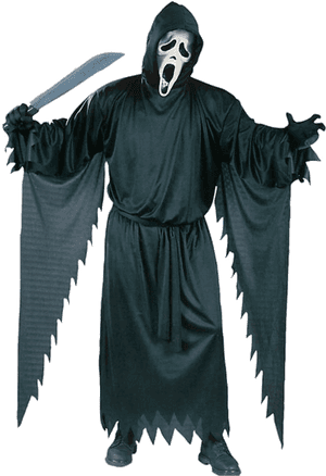 Ghostface Costume Pose PNG image with transparent background