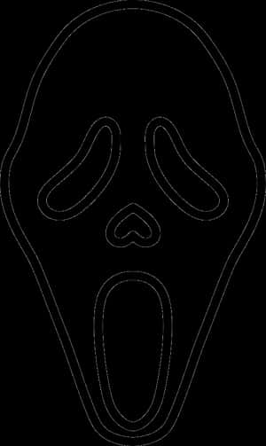 Ghostface Mask Outline PNG image with transparent background
