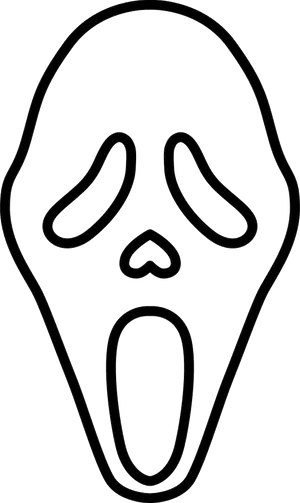 Ghostface Mask Outline PNG Image