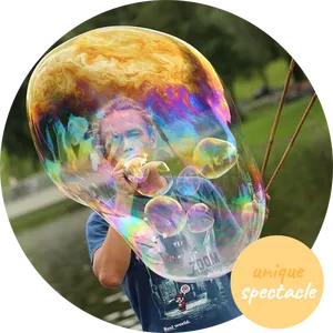 Giant Soap Bubble Performance PNG Image