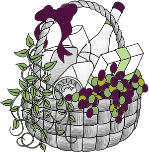 Gift Basket Illustration PNG image with transparent background