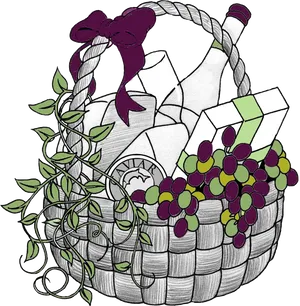 Gift Basket Illustration PNG Image