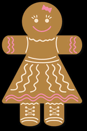 Gingerbread Girl Illustration PNG image with transparent background