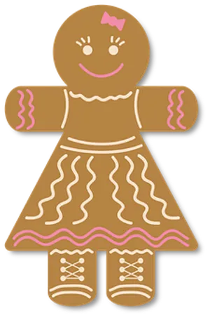 Gingerbread Girl Illustration PNG Image