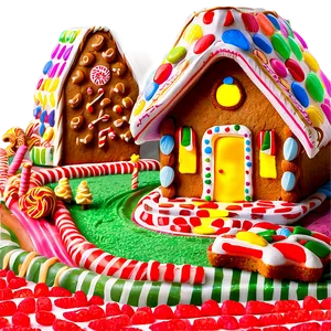 Gingerbread House In Candy Land Png 06202024 PNG Image