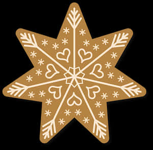 Gingerbread Snowflake Decoration PNG image with transparent background