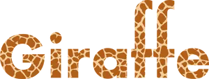 Giraffe Pattern Text Logo PNG Image