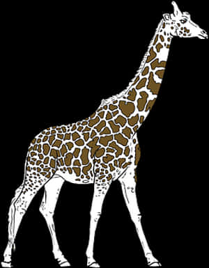 Giraffe Silhouette Art PNG image with transparent background