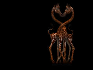 Giraffesin Love Dark Background PNG image with transparent background