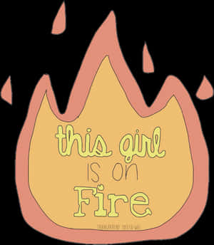 Girl On Fire Illustration PNG image with transparent background
