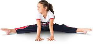 Girl Performing Splits Fitness Exercise PNG Image