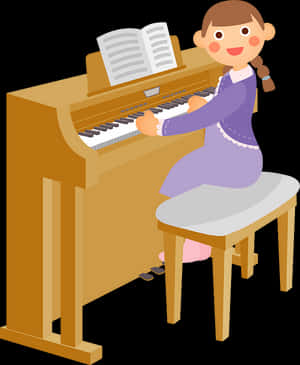 Girl Platying Piano Clipart - Player Piano, HD Png Download PNG image with transparent background