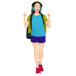 Girl With Headphones Png 54 PNG Image