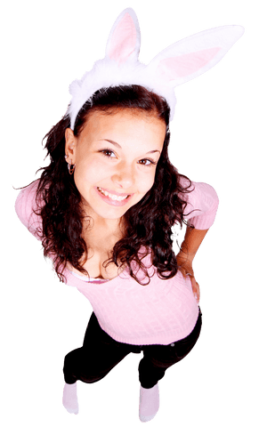 Girlin Bunny Ears Costume PNG