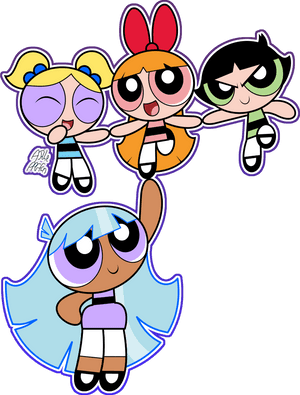 Girls Transparent Cartoon - Powerpuff Girls And Bliss, HD Png Download PNG image with transparent background
