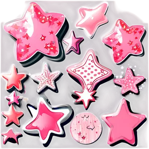 Girly Pink Stars Png 06122024 PNG Image