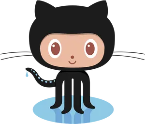 Git Hub Octocat Cartoon PNG Image