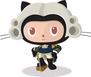 Github Mascot Octocat Cartoon PNG Image