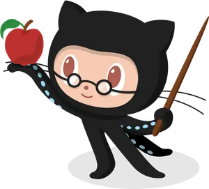 Github Mascot Octocat Teacher PNG Image