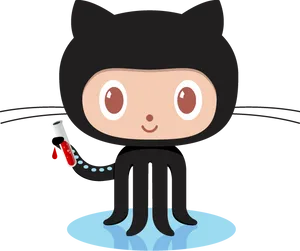 Github Octocat Cartoon PNG Image