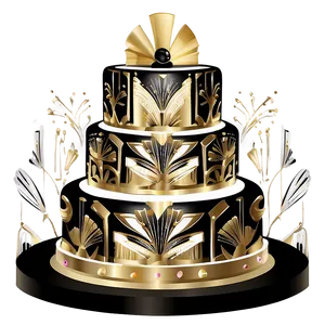 Glam Art Deco Wedding Cake Png 06122024 PNG Image