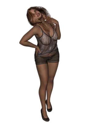 Glamorous3 D Model Pose PNG Image