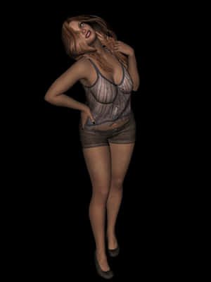 Glamorous3 D Model Pose PNG image with transparent background