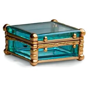 Glass And Gold Trim Box Png Tut PNG Image