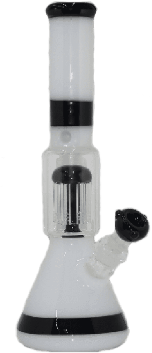 Water Pipe 16″ Black And White Beaker - Glass Bottle, HD Png Download PNG image with transparent background
