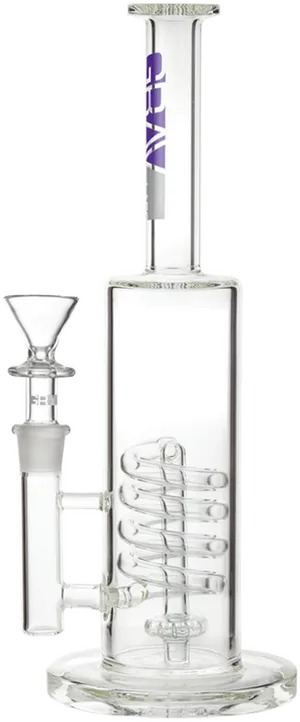 Glass Bong With Coil Percolator PNG Image