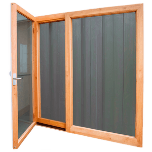 Glass Door with Wooden Frame PNG 06122024 PNG with transparent background