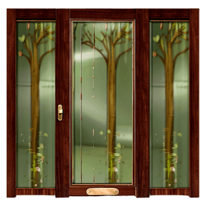 Glass Door with Wooden Frame PNG jcq PNG with transparent background