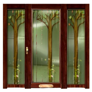 Glass Door With Wooden Frame Png Jcq PNG Image