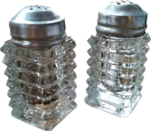 Glass Salt Shakers Vintage Design PNG Image