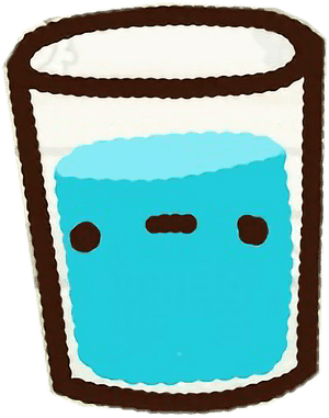 #clawbert #cute #kawaii #cartoon #adorable #happy #glass - Cute Kawaii Glass Of Water, HD Png Download PNG