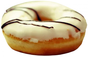 Glazed Donutwith Chocolate Drizzle PNG Image